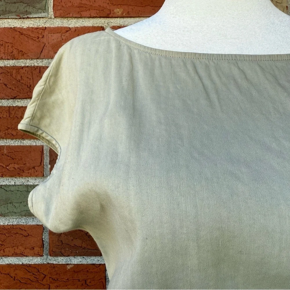 Theory Linen Cream Short Sleeve Midi Dress 👗